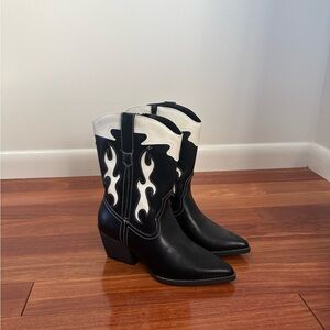 Target Black and White Heeled Boots